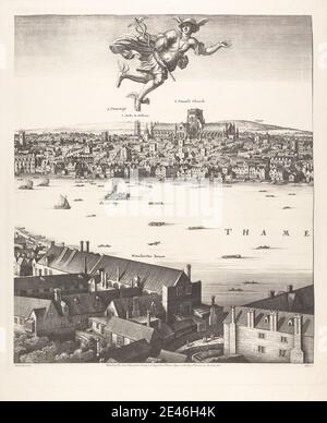 Druck eines unbekannten Künstlers, 20. Jahrhundert, aus Hollar's `View of London, 1647' (Blatt III), 1907. Wiedergabe. Stockfoto